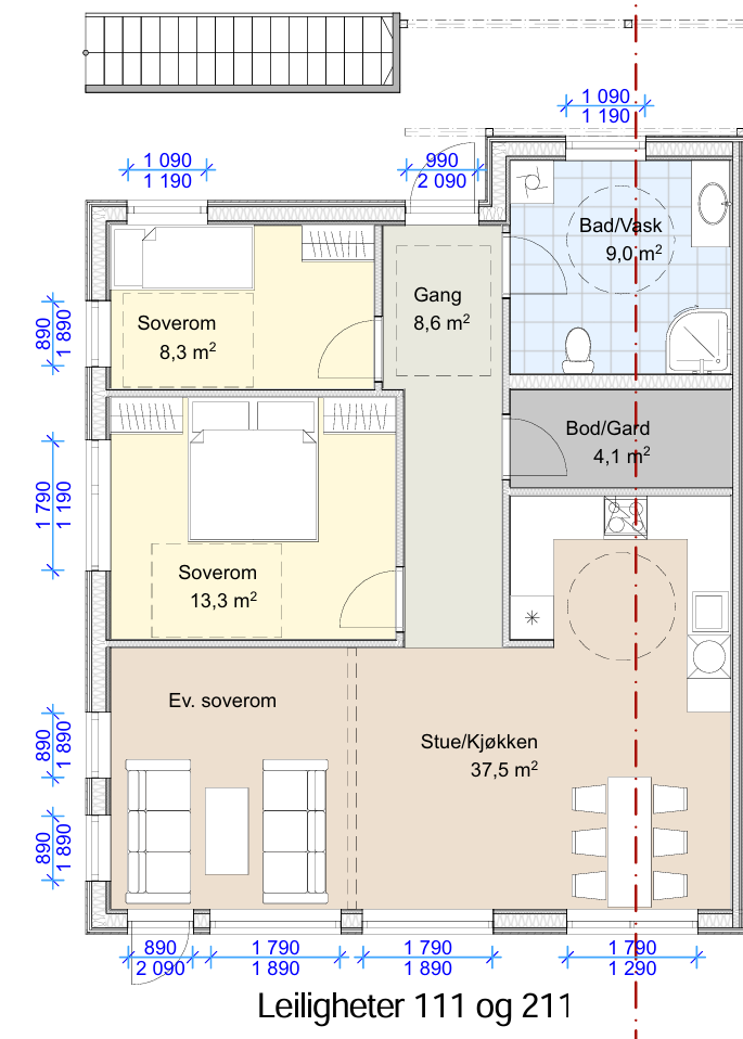 Plantegning leilighet 111
