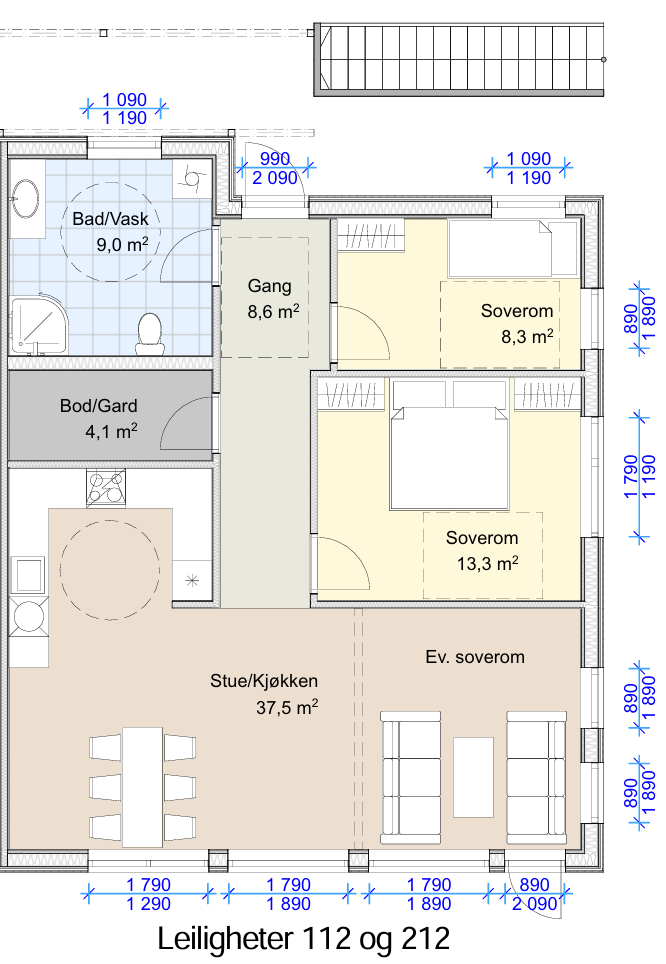 Plantegning leilighet 112