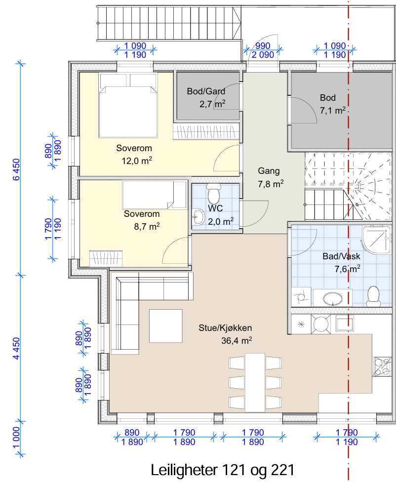 Plantegning leilighet 121