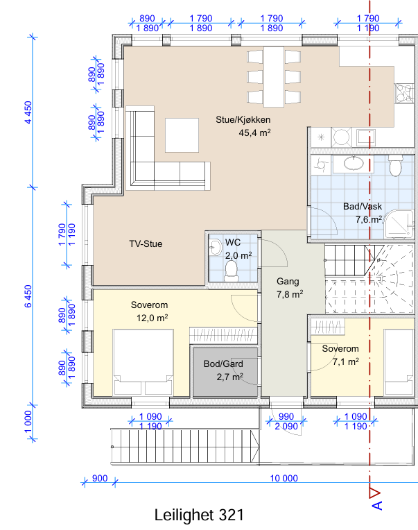 Plantegning leilighet 321
